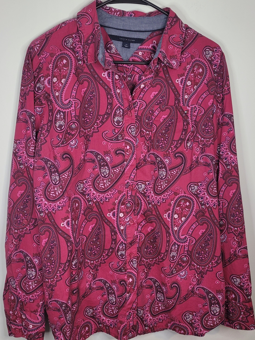 Tommy Hilfiger Pink Paisley Button-Up Shirt